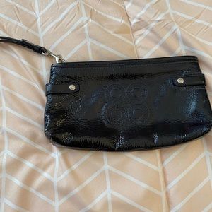 Patent leather coach wristlet